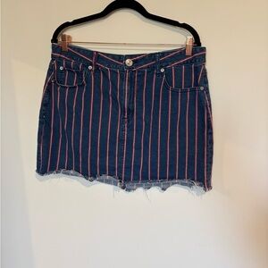 American Eagle Outfitters Blue and Red Striped Mini Skirt
